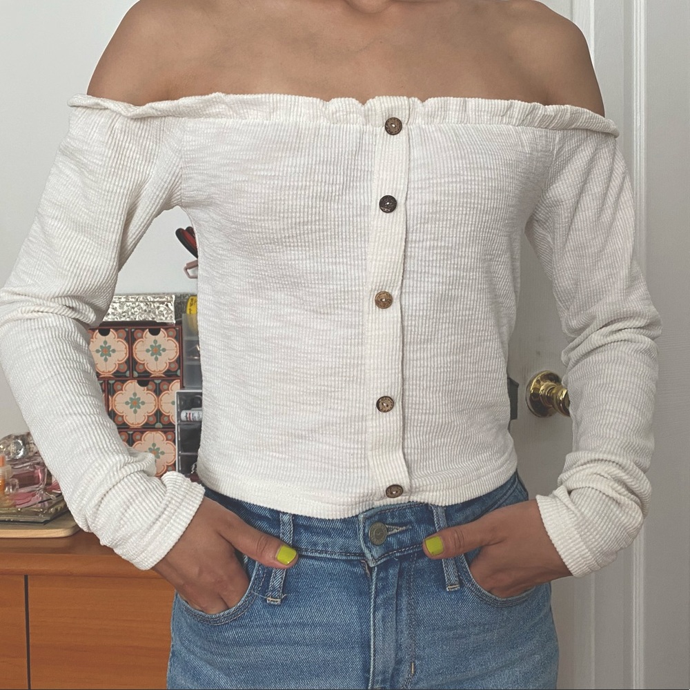 White off shoulder top